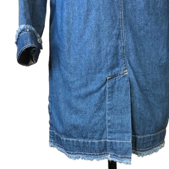 Thursday Island Urban Vintage long soft denim embroidered jacket, blazer - Picture 9 of 16